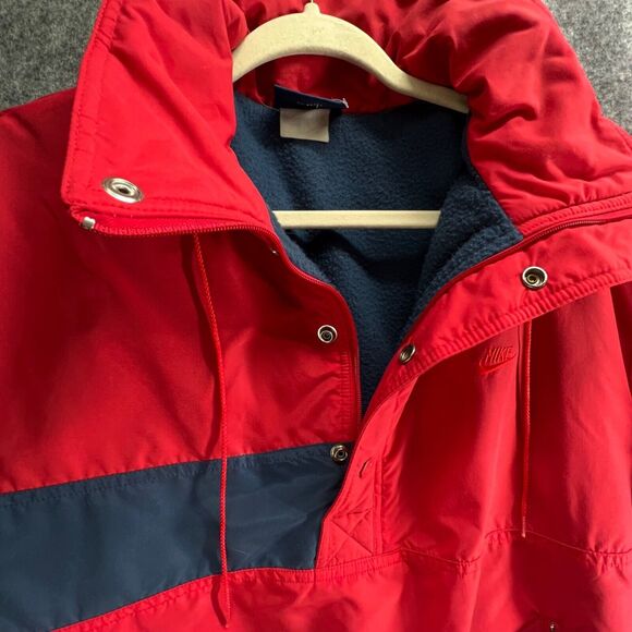 Vintage Nike Pullover Jacket Mens XL Swoosh Windbreaker Fleece Lined 90s Sailing - Picture 3 of 16